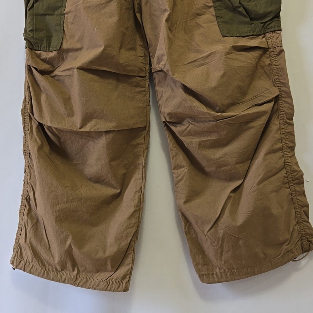 Anthropologie Tan Cargo Parachute Pants Size 28 Bungie Ankle - Picture 10 of 16